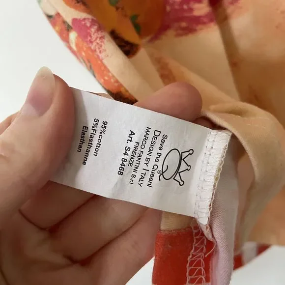 Save The Queen Vintage Short Sleeve Multicoloured Abstract Fruit Print Top Large - Picture 15 of 16